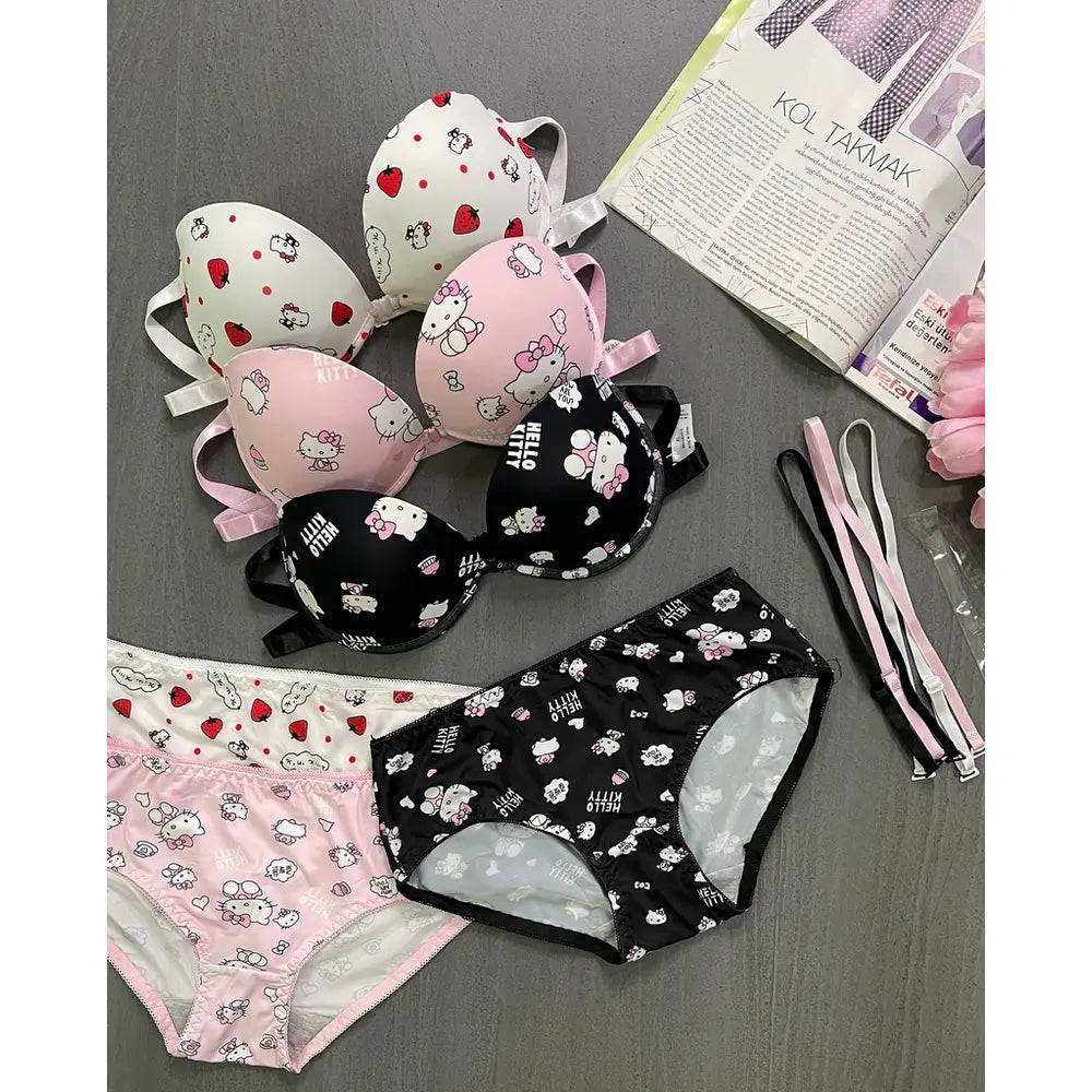 Pack of 3New Hello Kitty Bra Set - Premium by Luxury Desires
