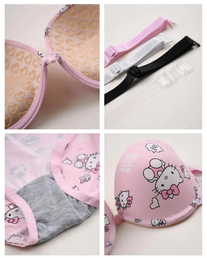 Pack of 3New Hello Kitty Bra Set - Premium by Luxury Desires