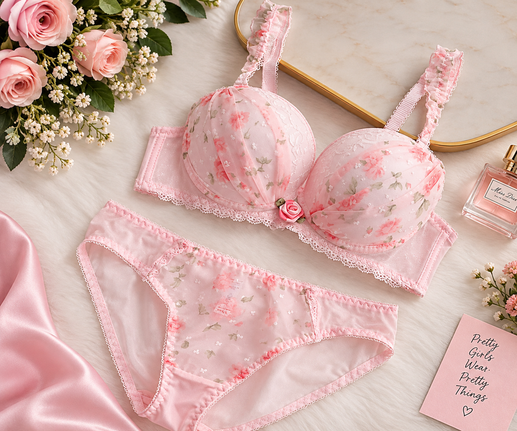 Pack of 3 Rosy Blossom Lace Bra