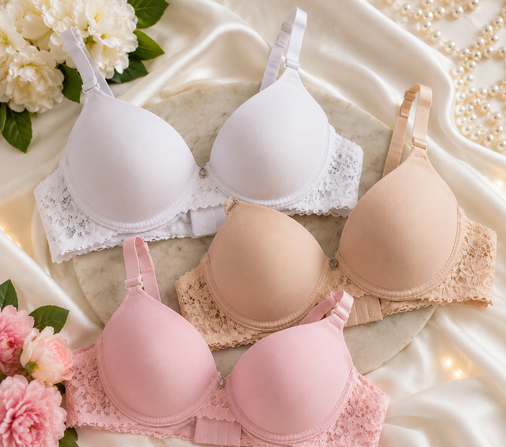 Pack of 3 - Premium Lace Push-Up Bra
