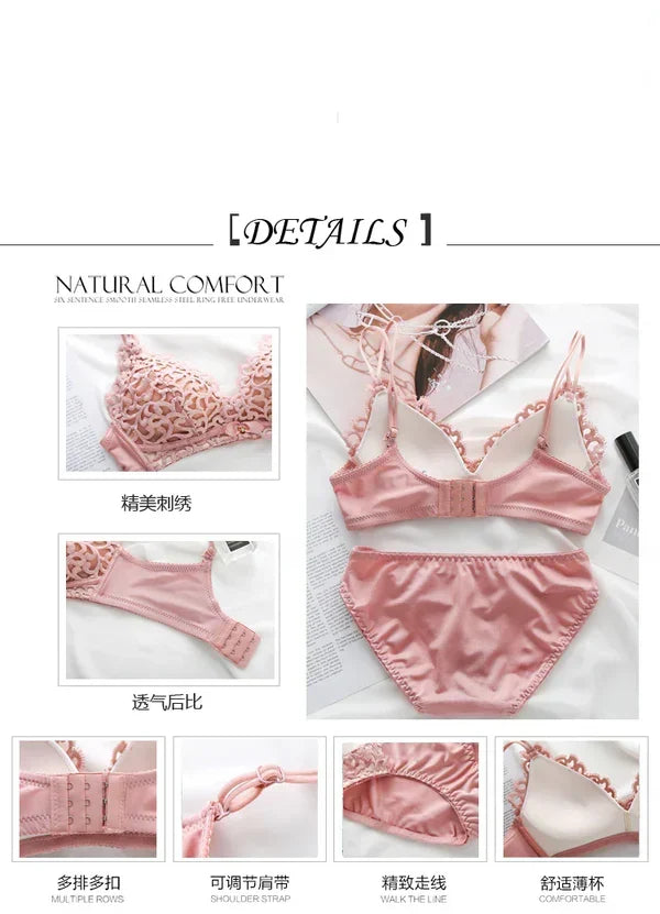 Pack of 3 Floral Design Push-Up Bra