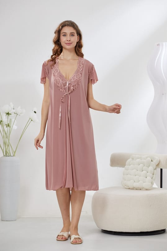 6-Piece Pure Silk Nightwear Set - Marvella Pink